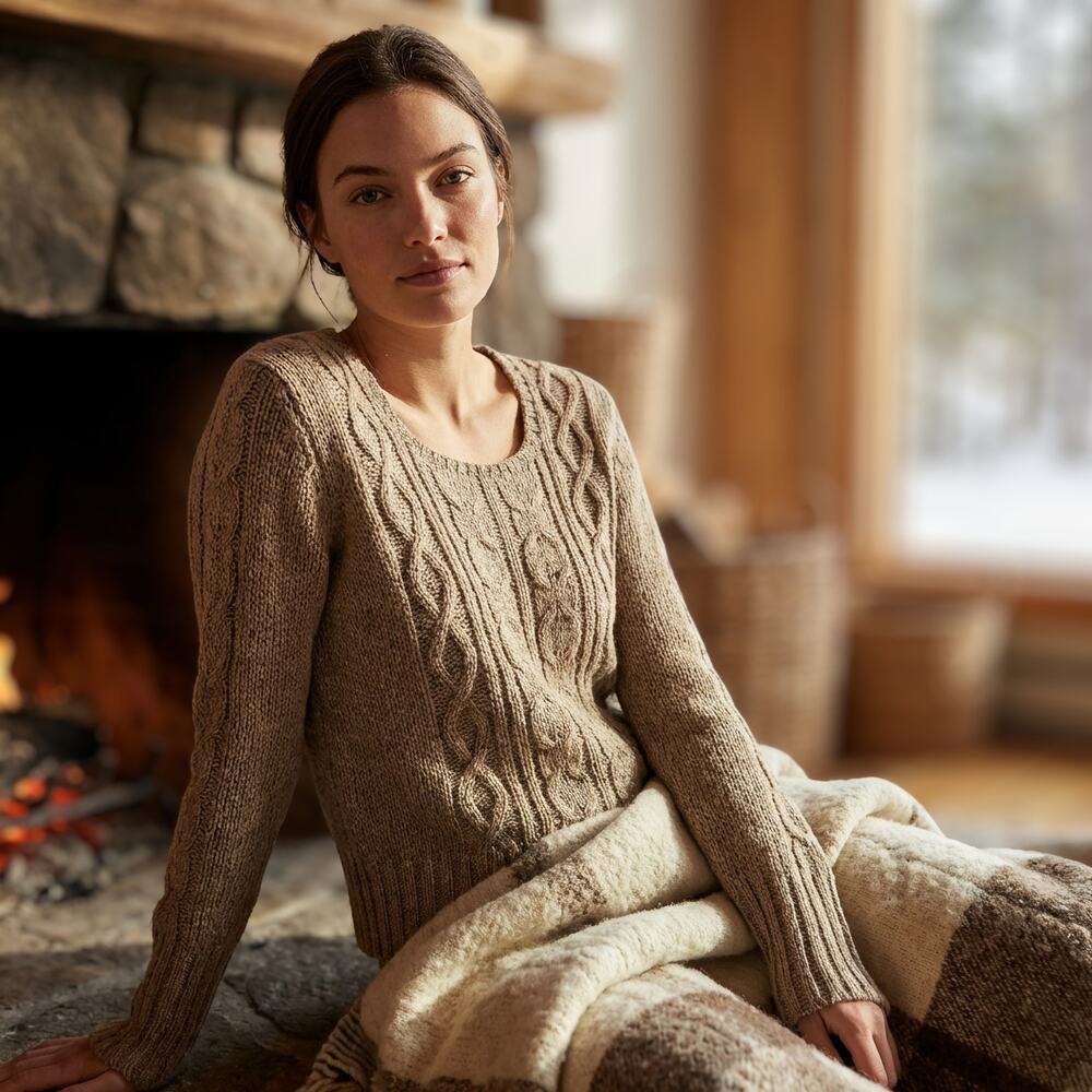 Indigenous Designs Alpaca & Wool Sweater Womens Fits S Boho Cozy Hygge FairTrade